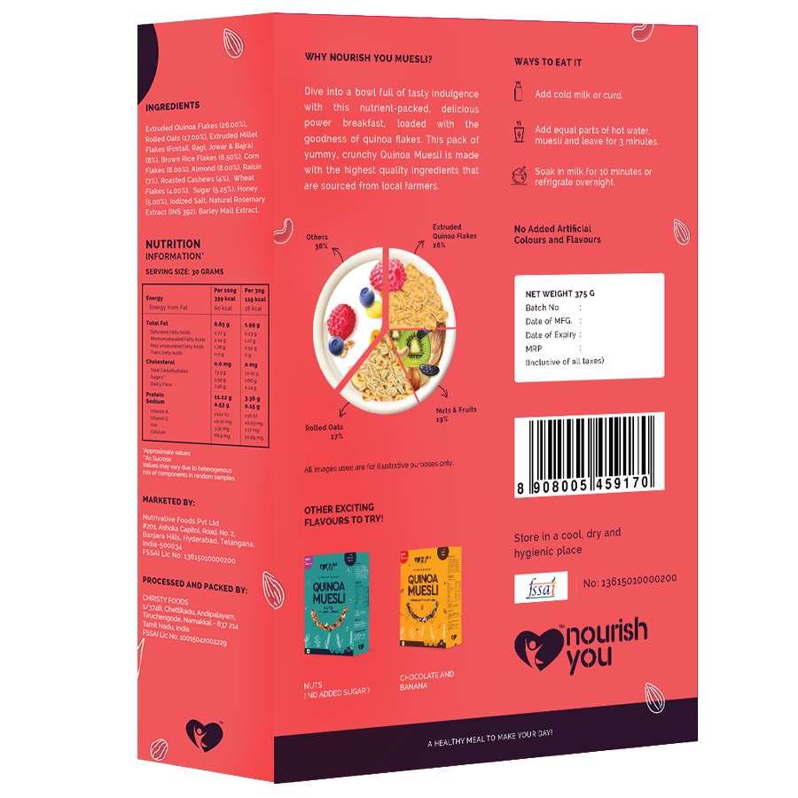 Quinoa Muesli Honey & Nuts 700g