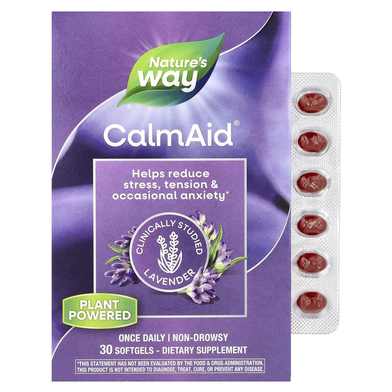 Nature's Way, CalmAid, Clinically Studied Lavender, 80 mg, 30 Softgels
